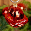 3Inch Glass Red Fireman Hat Ornament - Christmas Place