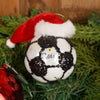 4Inch Glass Sports Ball With Santa Hat Ornament - Christmas Place