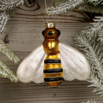 3.5Inch Glass Honey Bee Ornament - Christmas Place