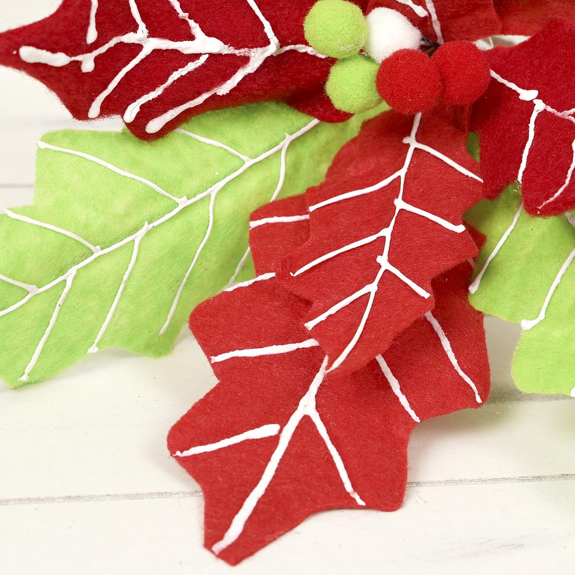 19in Red Green Poinsettia - Christmas Place