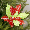 19in Red Green Poinsettia - Christmas Place