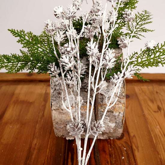Snowy White Pinecone Bush Christmas Decor - Christmas Place