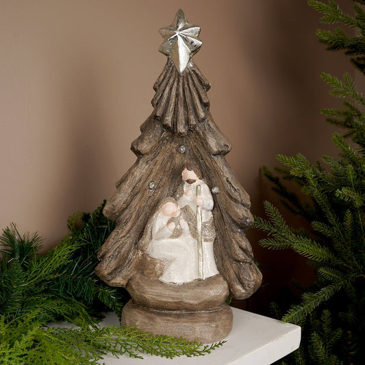 LED Nativity In Tree - Christmas Place