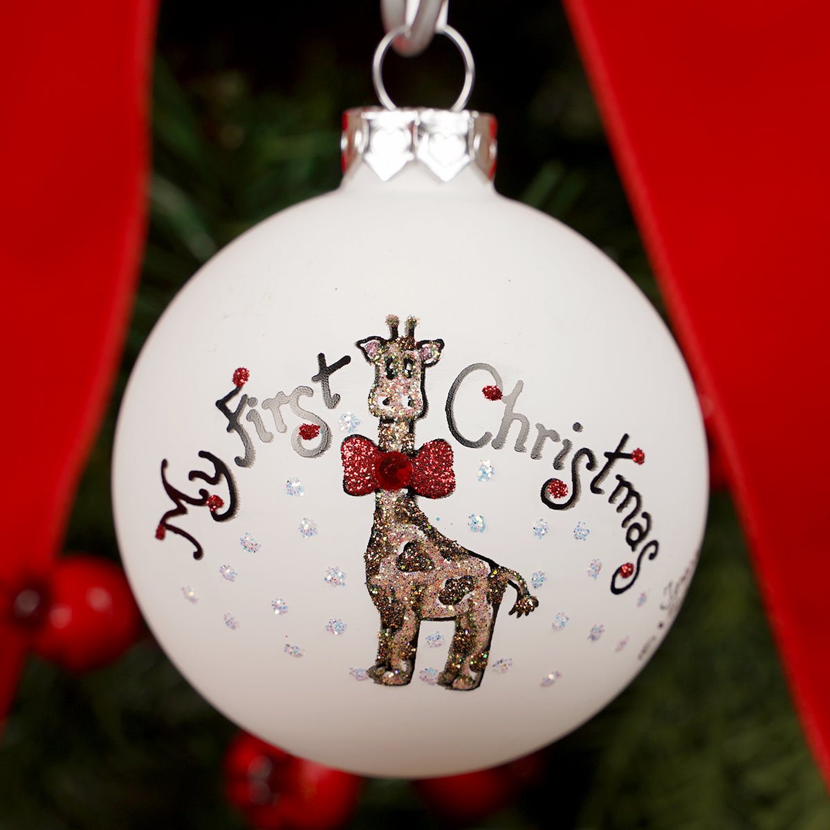 My First Christmas Red Giraffe Ornament - Christmas Place