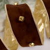 2.5Inch Dark Brown Gold Bells Ribbon