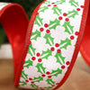 Red White Green Holly Ribbon - Christmas Place