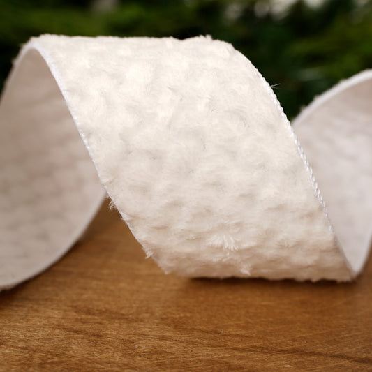 White Wool Waffle Ribbon - Christmas Place