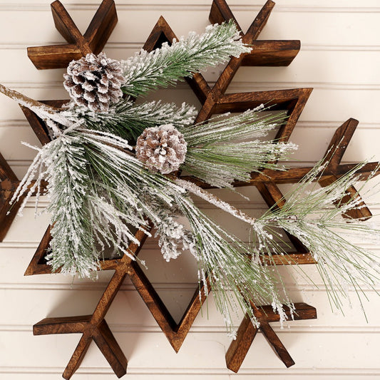 29 inches in length Christmas Snow Pine with Pine Cones Spray