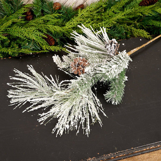 Christmas Snow Pine with Pine Cones Spray Christmas Place