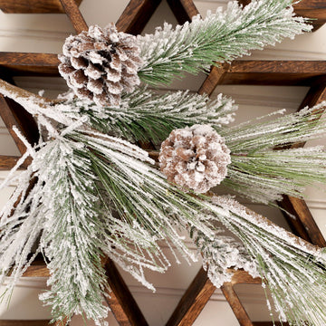 Snowy Pine Christmas Spray Christmas Snow Pine with Pine Cones Spray