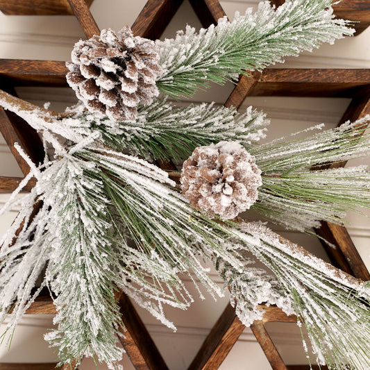Snowy Pine Christmas Spray Christmas Snow Pine with Pine Cones Spray