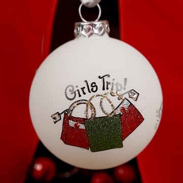 Girls Trip Red Green Glass Ornament