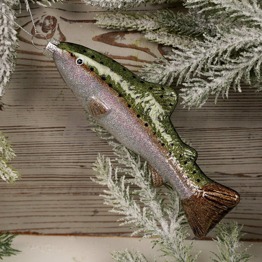 Glass Rainbow Trout Christmas Ornament - Christmas Place
