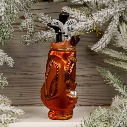 5.9Inch Glass Golf Bag Ornament - Christmas Place