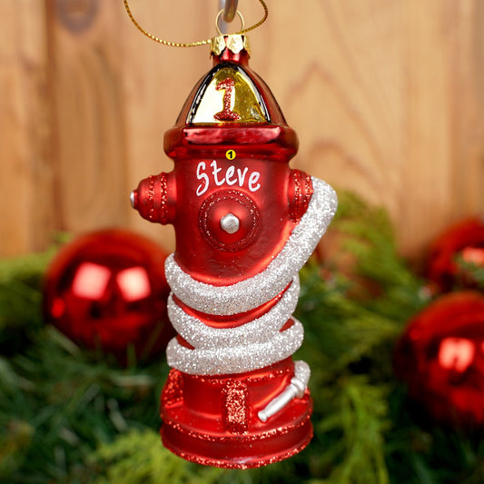 4.9Inch Glass Fire Hydrant Ornament - Christmas Place