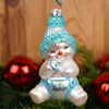 Glass Baby Boy Snowman Christmas Ornament 4.5 inches - Christmas Place