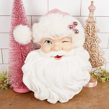 13Inch Pink White Santa Face