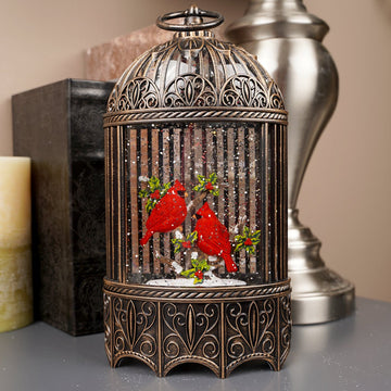 LED Cardinal Couple Water Lantern - Christmas Place