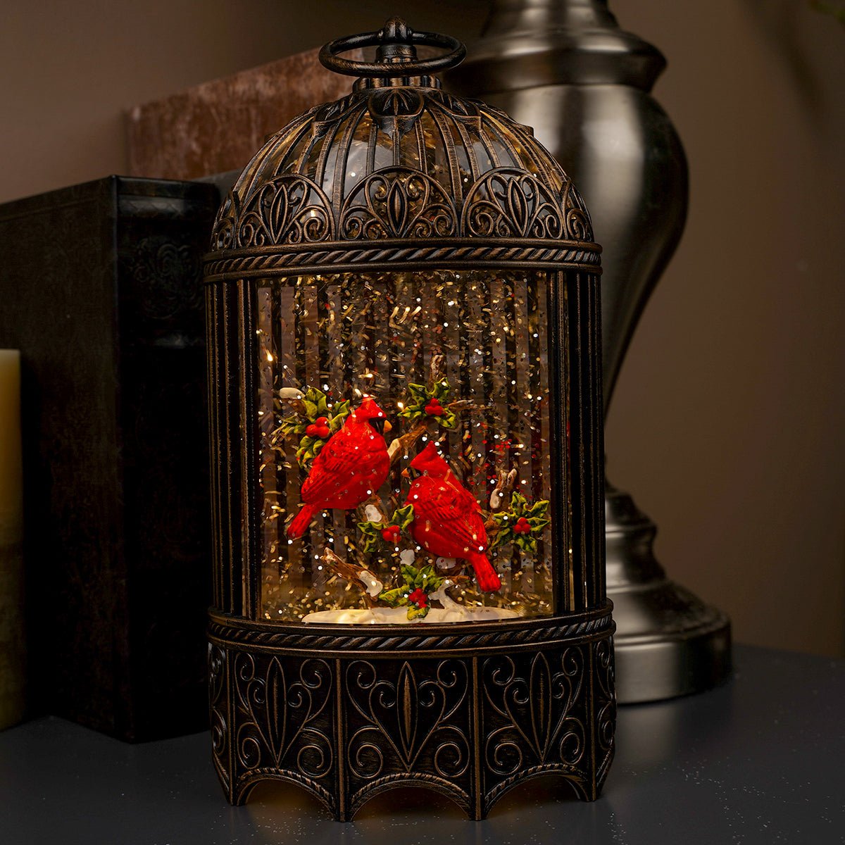 LED Cardinal Couple Water Lantern - Christmas Place