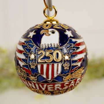 250th Anniversary Eagle Enamel Ball Ornament