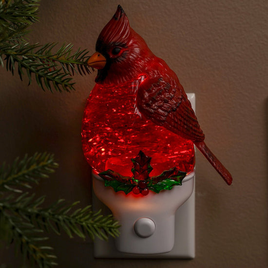 LED Cardinal Glitter Nightlight - Christmas Place