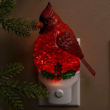 LED Cardinal Glitter Nightlight - Christmas Place