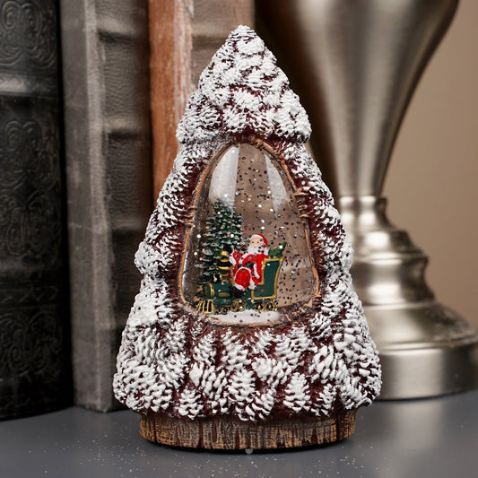 LED Santa In Tree Water Lantern - Christmas Place