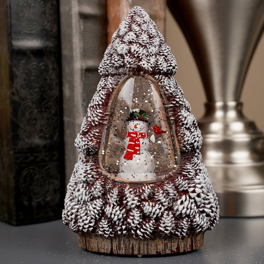 LED Snowman In Tree Water Lantern - Christmas Place