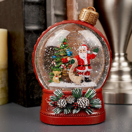 LED Santa In Red Ornament Water Lantern - Christmas Place