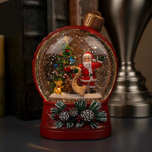 LED Santa In Red Ornament Water Lantern - Christmas Place