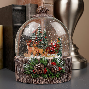 LED Santa Pine Scene Water Globe - Christmas Place