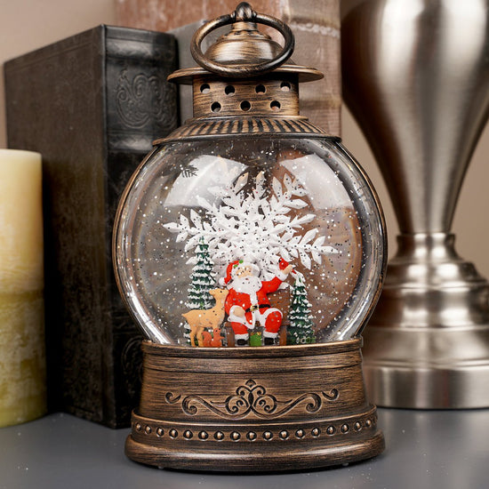 LED Santa With Animals Water Lantern - Christmas Place