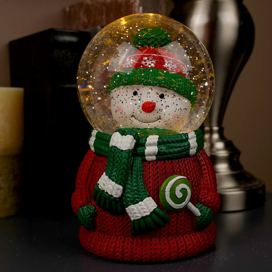 8Inch LED Snowman Water Spinning Globe - Christmas Place