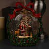 8 inches height Santa With Animals Red Bow LED Snow Globe - Christmas Place