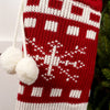 21Inch Knit Red White Snowflake Stocking