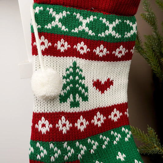 21Inch Red Green Christmas Stocking - Christmas Place