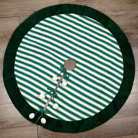 48Inch Green Stripe Tree Skirt - Christmas Place