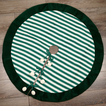 48Inch Green Stripe Tree Skirt - Christmas Place