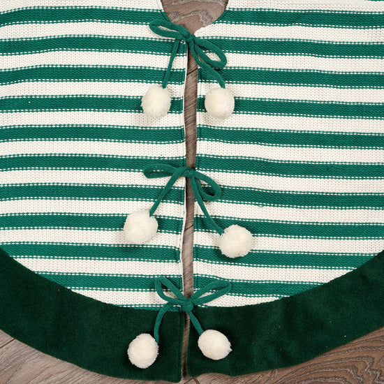 48Inch Green Stripe Tree Skirt - Christmas Place