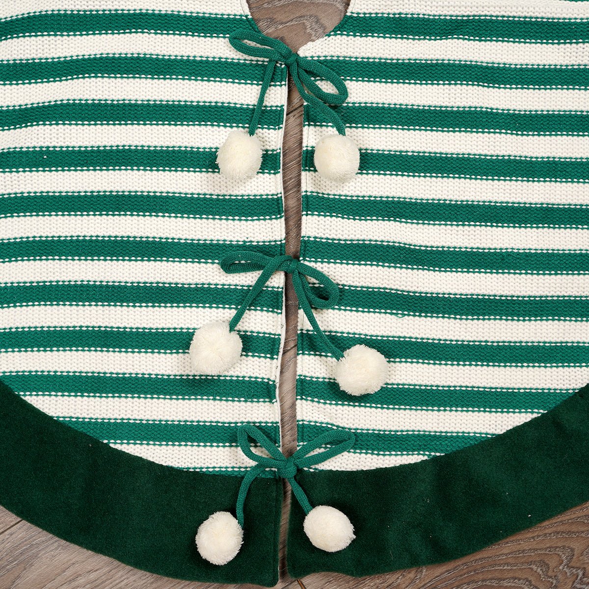 48Inch Green Stripe Tree Skirt - Christmas Place