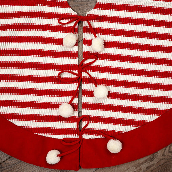 48Inch Red Stripe Tree Skirt - Christmas Place