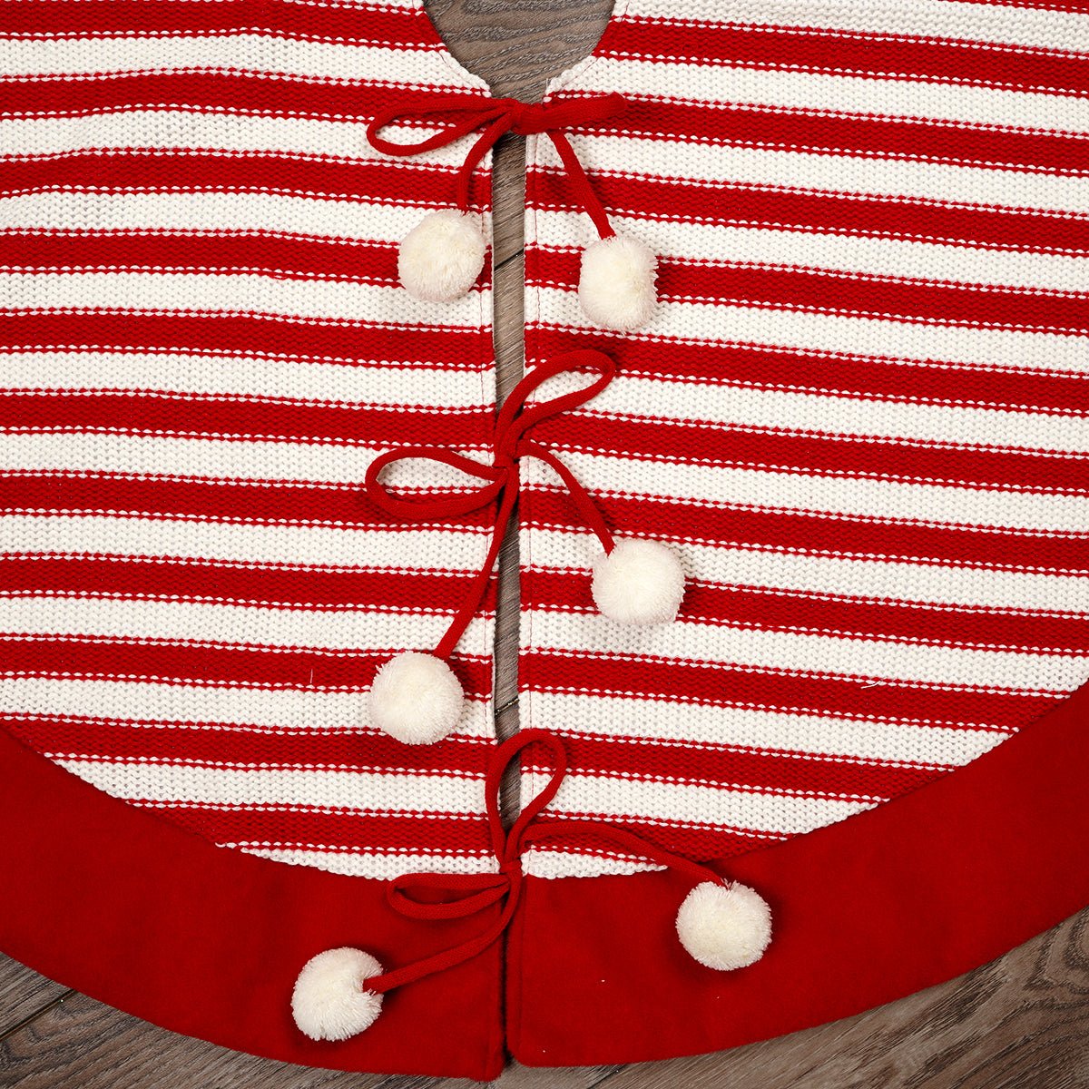 48Inch Red Stripe Tree Skirt - Christmas Place