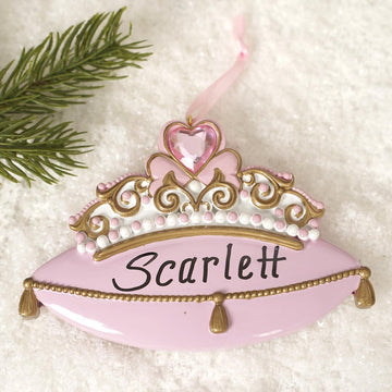 White and Pink Tiara Christmas Ornament - Christmas Place