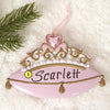 White and Pink Tiara Christmas Ornament Free Personalization - Christmas Place
