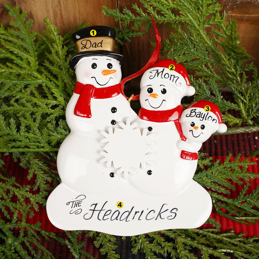 Snowman Family Of 3 Christmas Ornament - Christmas Place
