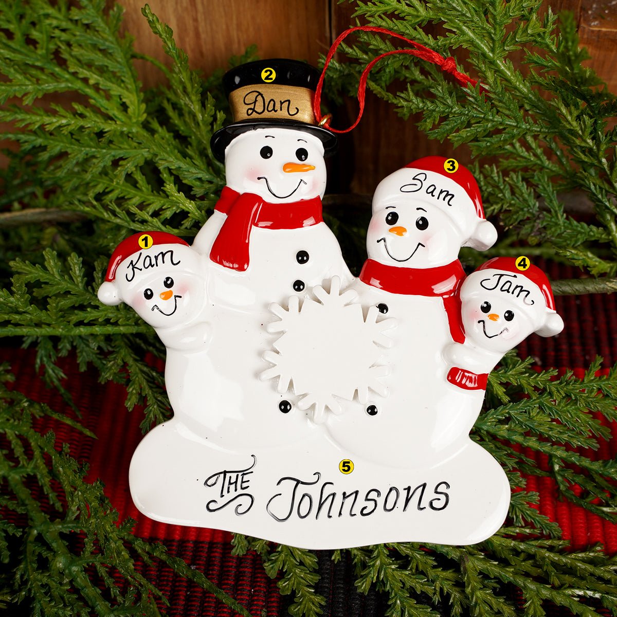 Snowman Family Of 4 Christmas Ornament - Christmas Place