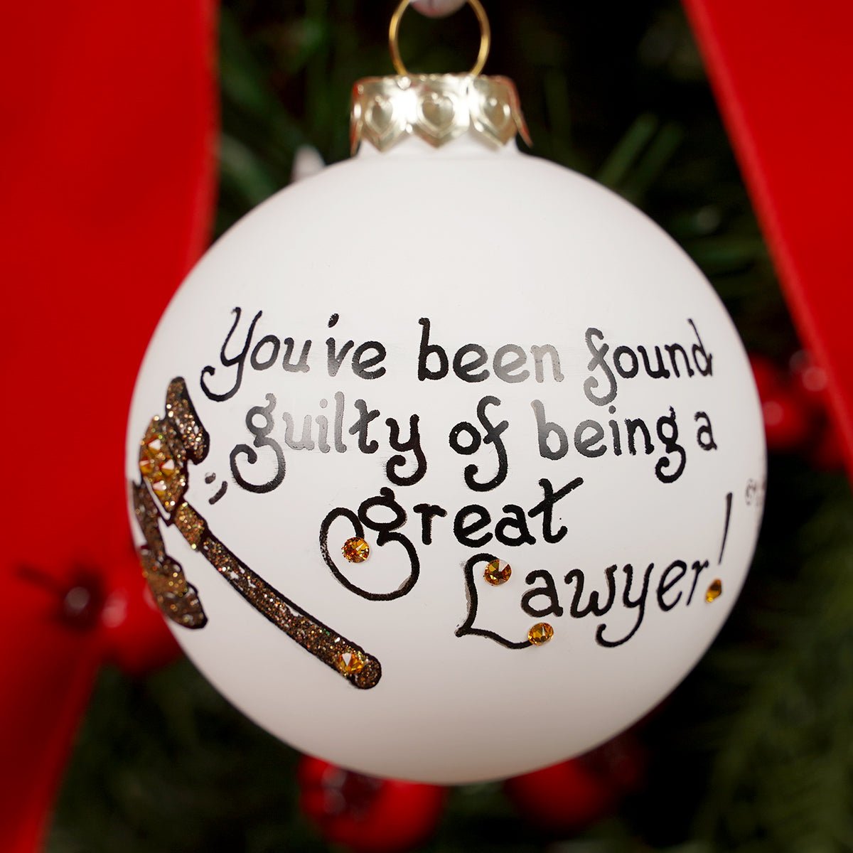 Great Lawyer Hand Painted Ornament - Christmas Place