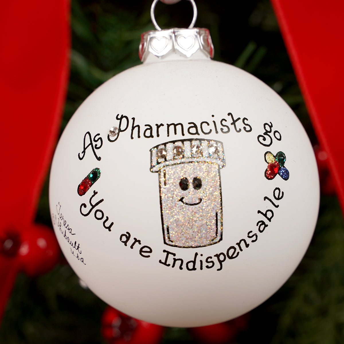 Pharmacist Hand Painted Christmas Ornament - Christmas Place