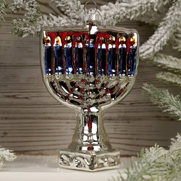 Glass Hanukkah Candle Ornament - Christmas Place