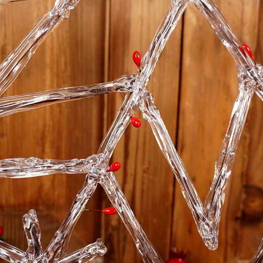 24Inch Brown Red Acrylic Berry Snowflake Ornament - Christmas Place
